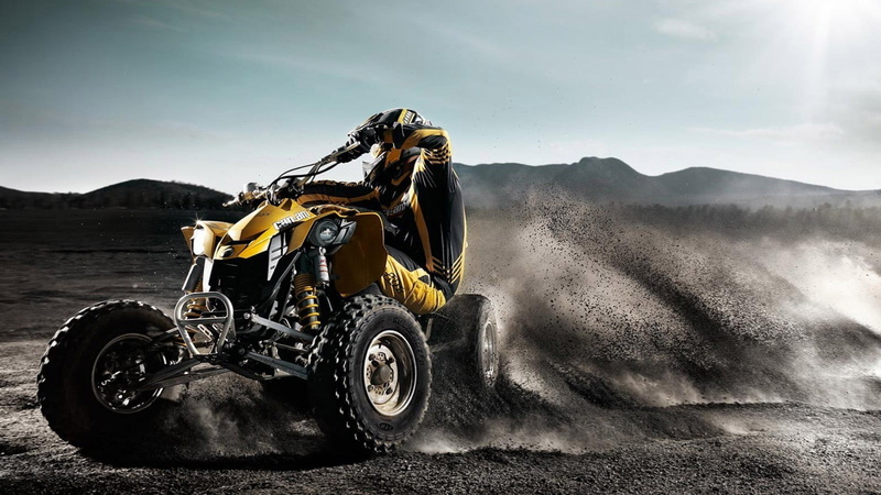 road, dirt, land, day, outdoors, landscape, bicycle, dust, mode of transportation, black background, mountain, one person, 720P, game, vehicle, quad, atv