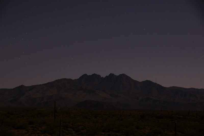 non-urban scene, mountain range, mountain, scenics - nature, landscape, sky, nature, desert, idyllic, 4K, stars, night sky, night, fort mcdowell, mountain peak