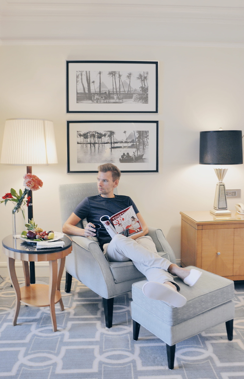hotel, lifestyles, males, real people, 5 star, casual clothing, home interior, chair, young adult, front view, cairo, furniture, indoors, one person, four seasons hotel cairo at nile plaza