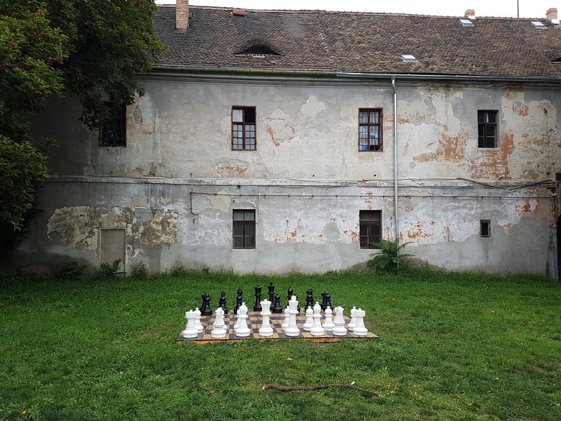 no people, game, ruin, building exterior, lost place, chess game, day, park, obuda, budapest, built structure, residential district, chess board, belief