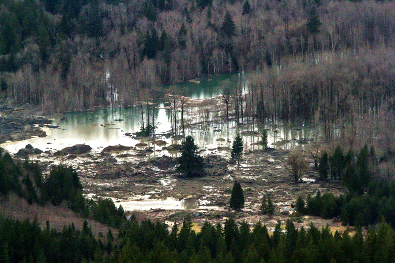 nature, landslide, disaster, mudslide, forest, 1080P, landscape, snohomish, washington, natural, river