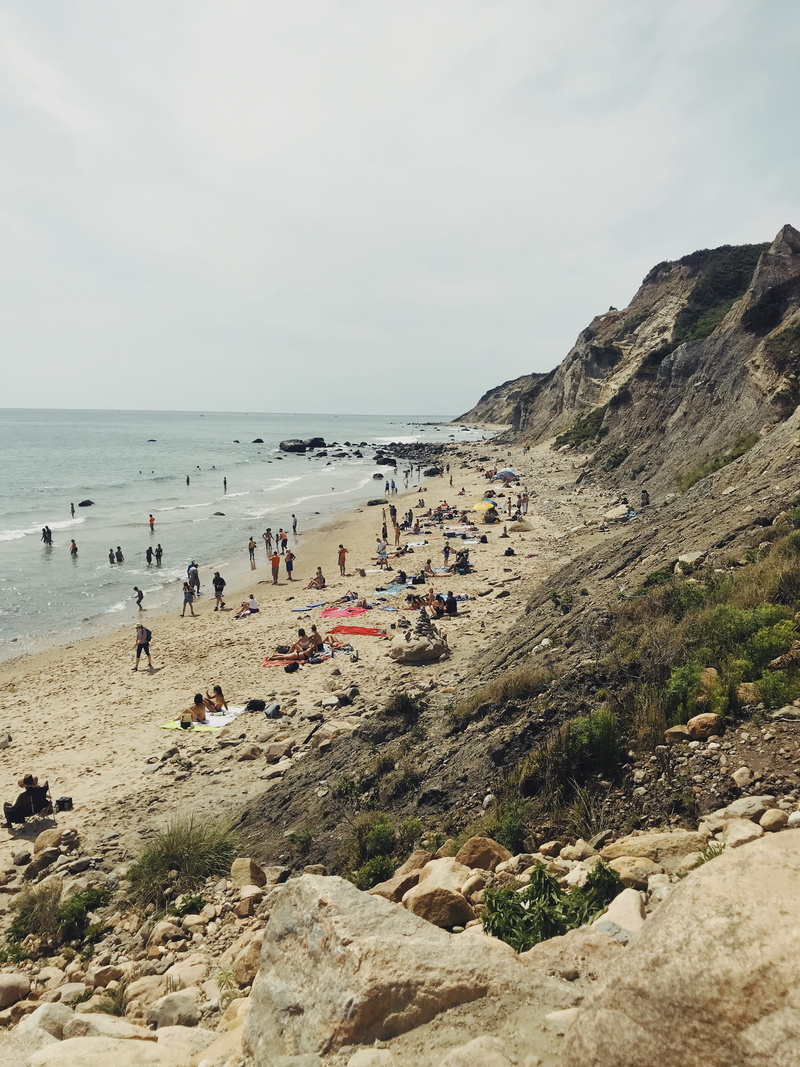 landslide, leisure activity, near, incidental people, new shoreham, grey, scenery, tranquility, block island, group of people, 4K, sand, holiday, united states