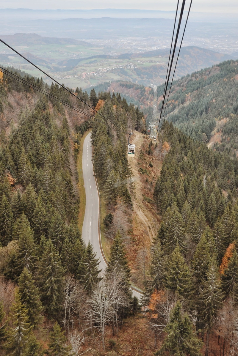 landscape, mountain, black forest, road, conifer, aerial, road trip, sky, mode of transportation, transport, high angle view, forest, tranquility, nature