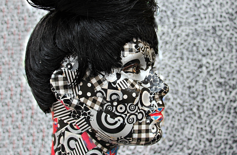 one man only, woman, adult, display dummy, portrait, painting, white, decoration, hairstyle, representation, female, patterns in the face, doll, face, 4K