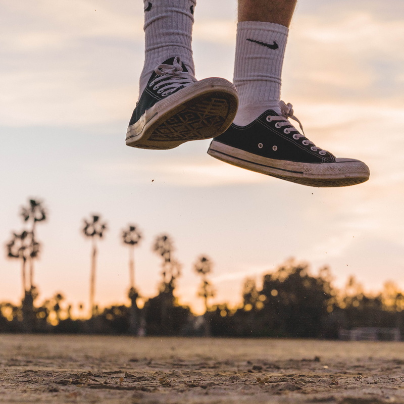 sunset, jumping, one person, tree, top, human body part, human limb, 2K, skating, sneakers, lifestyles, body part, shoes, skill, leisure activity, nature