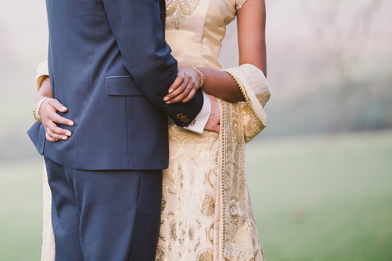 dress, bride and groom, bride, two people, lovers, costume, man, front, midsection, 2K, newlywed, standing, women, couple, together, faceless, married