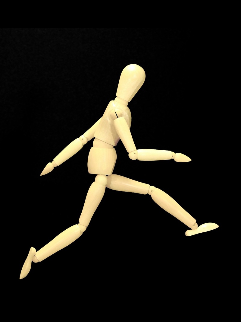 run, movement, figure, copy space, 1080P, human representation, no people, black background, faceless, toy, white color, art and craft, male likeness