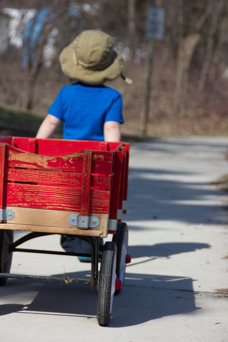 casual clothing, sitting, play, innocence, riding, outdoor, day, lifestyles, men, wagon, outdoors, full length, boys, 5K, transportation, child, focus on foreground
