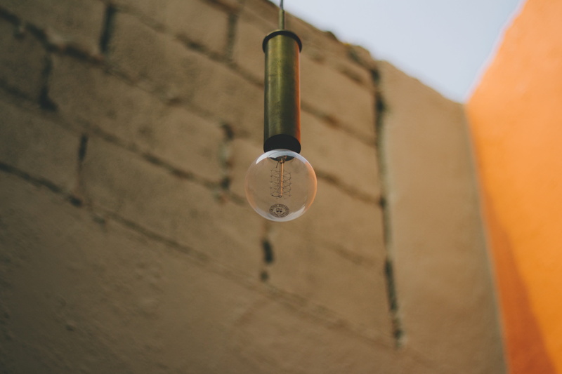 light, technology, safety, near, metal, low angle view, illuminated, close-up, no people, 4K, incandescent, built structure, bulb, single object, brick