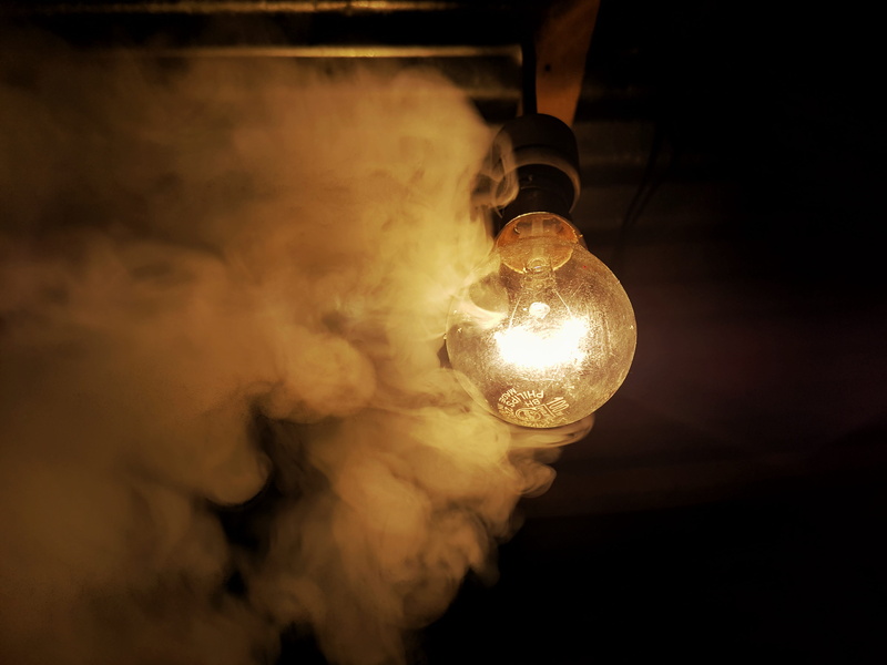 cloud, power supply, low angle view, close-up, 4K, ceiling, lighting equipment, bulb, indoors, no people, smoke, sky, glowing, near, electric lamp, light
