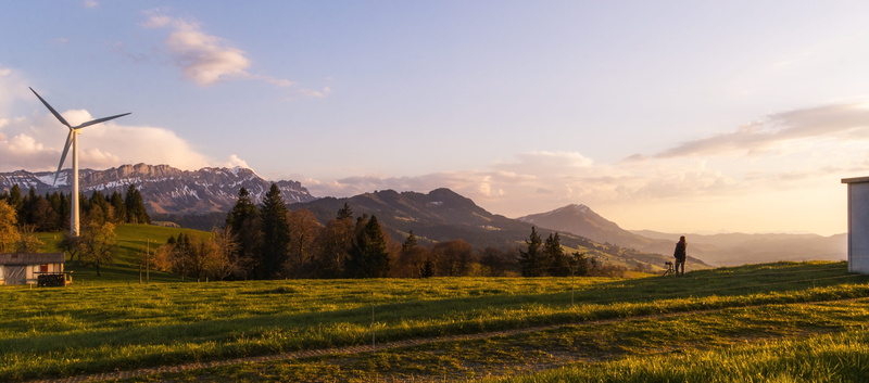 landscape, pine, wind turbine, environmental protection, save, snow, outdoors, valley, energy, sky, mill, 5K, no people, environmental, wind power, hill
