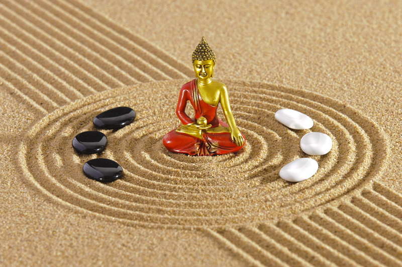 sand monk, stone, Zen, energy, Japan, garden, 4K, philosophy