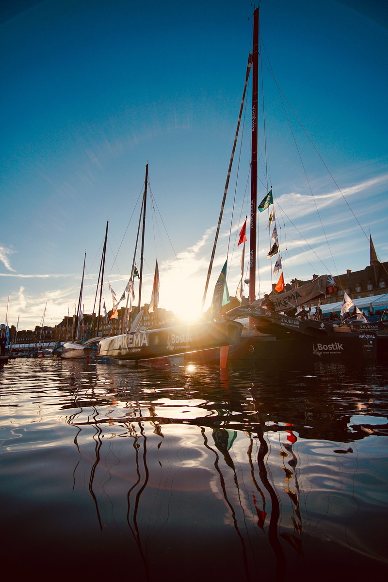 route, nautical vessel, sailing, sponsor, flare, rhum, effect, st-malo, moored, pole, building, travel, marina, transat, harbor, france, sailing ship, sailboat