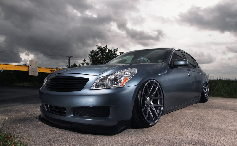 Infiniti, car, wealth, outdoors, tuning, wheel, silver colored, sports car, G35, blue, cloud - sky, luxury, land vehicle, metal, built structure, nature