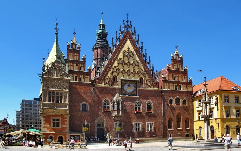 city, outdoors, built structure, spirituality, travel destinations, religion, spire, place of worship, wrocław, 720P, architecture, Poland, building, city hall