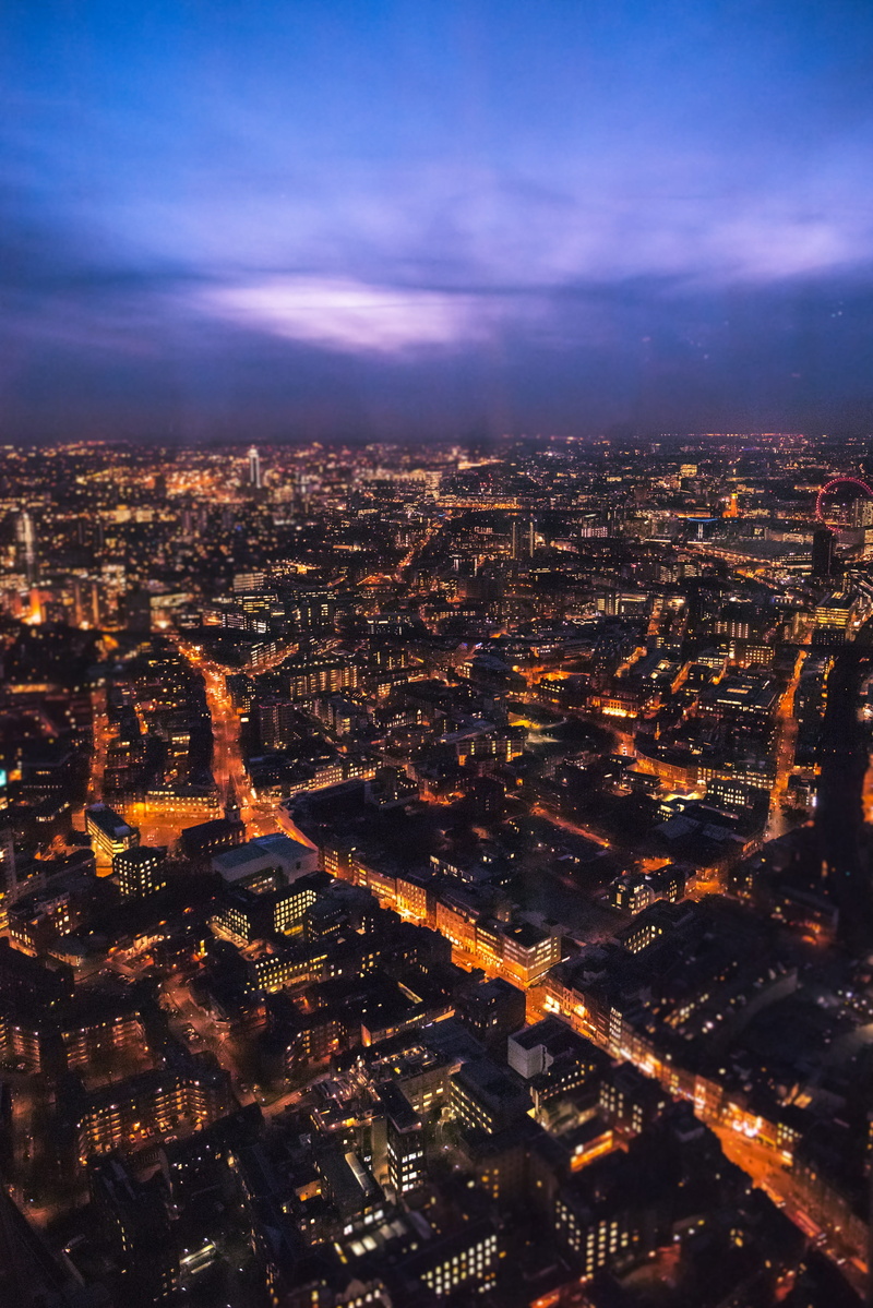 outlook, office building exterior, united kingdom, uk, ferris wheel, night, skyscraper, residential district, aerial view, london, sky, crowded, London Eye