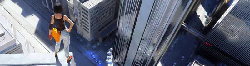 adult, working, photo, strap, top, built structure, lifestyles, 4K, multiple display, video games, outdoors, glass - material, full length, building, Mirrors Edge