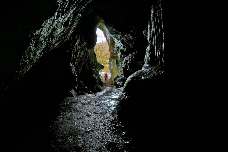 rock, illuminated, rock formation, 5K, potholing, day, rock - object, arch, geology, cave, solid, nature, the way forward, tunnel, no people, reflection