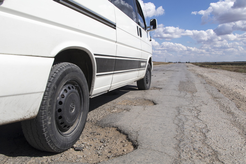 motor vehicle, day, travel, kazakhstan, pothole, transportation, cloud - sky, white color, infrastructure, sky, dirt, van life, car, land vehicle, wheel