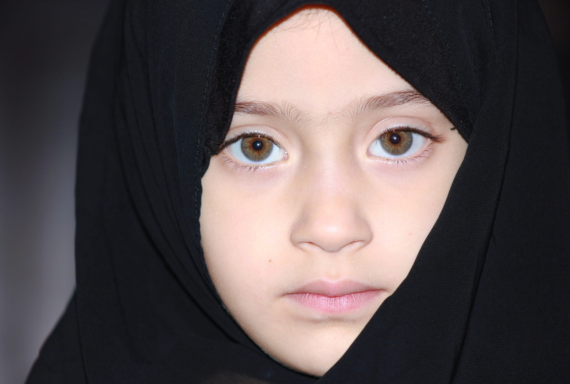 close-up, women, face, human face, headscarf, human body part, serious, hood - clothing, sad, girl, headshot, looking at camera, hijab, black background
