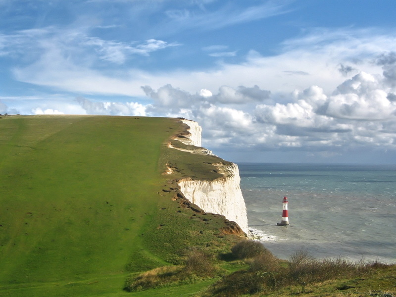 sea, 720P, breakage, coast, mountains, beacon