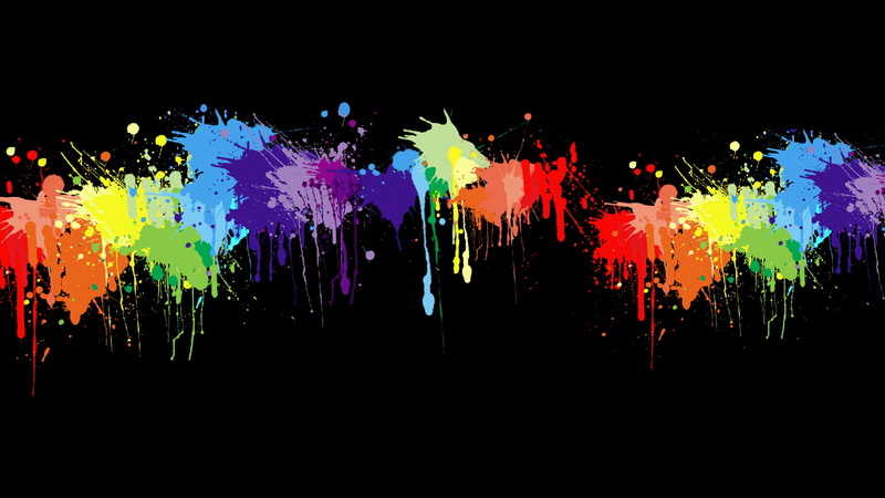 lighting equipment, 1080P, illuminated, motion, splashing, rainbow  desktop, indoors, design, no people, black background, pattern, night, light - natural phenomenon