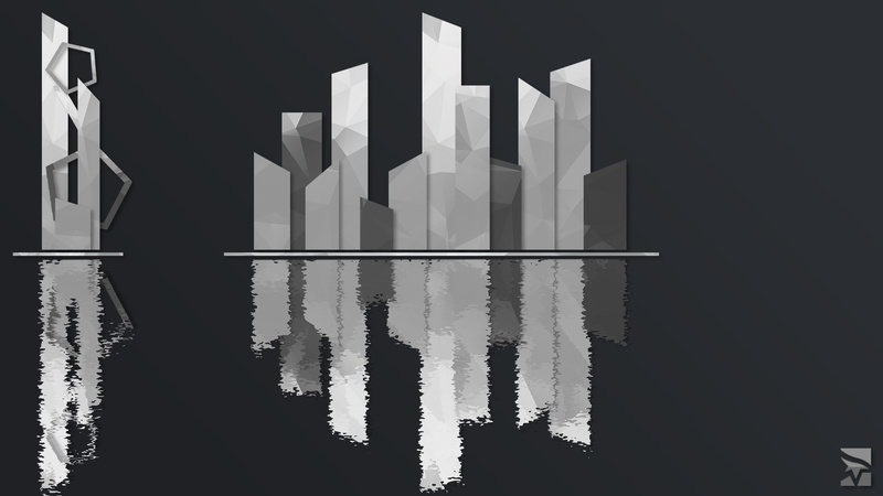 white, 1080P, The Shard, black, abstract, reflection, city, geometry, Mirrors Edge