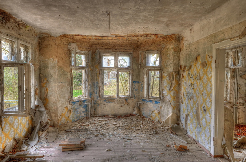 no people, ruined, messy, architecture, bad condition, built structure, damaged, dirty, Ruin, ceiling, 4K, history, abandoned, weathered, old ruin, Destruction