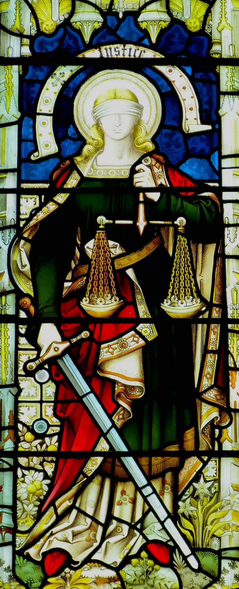 day, judgment, spirituality, close, glass window, justice, mural, sword, human representation, court, sculpture, close-up, photography, art and craft, stained glass