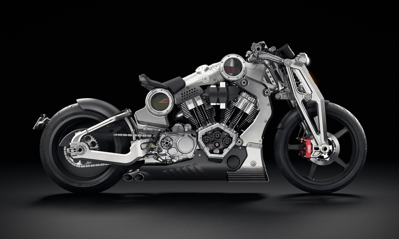 4K, motorcycle, confederate g2 p51 combat fighter, The dark background