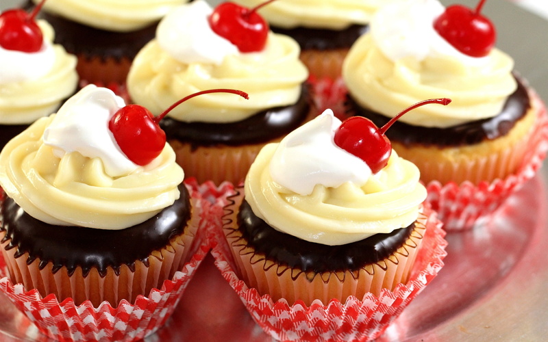 Cake, Cream, Cherry, Delicious, 2K, Sweet