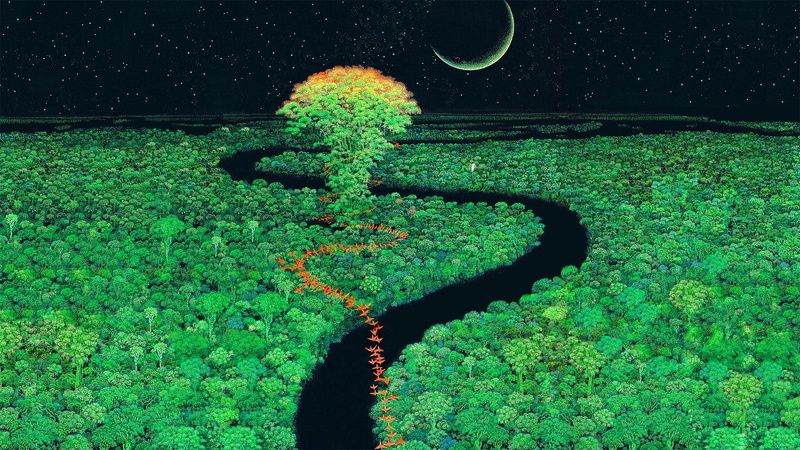 1080P, water, design, beauty in nature, night, green color, outdoors, creativity, secret of mana, grass, green, plant, nature, sign, no people, growth