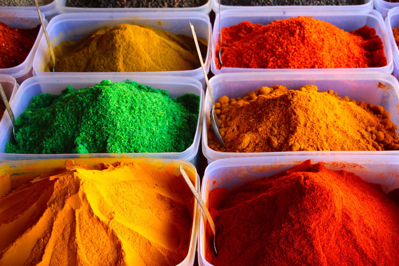assorted, 5K, market, saffron, powder paint, choice, arrangement, color, market stall, plastic, spice, powders, containers, retail, powder, container