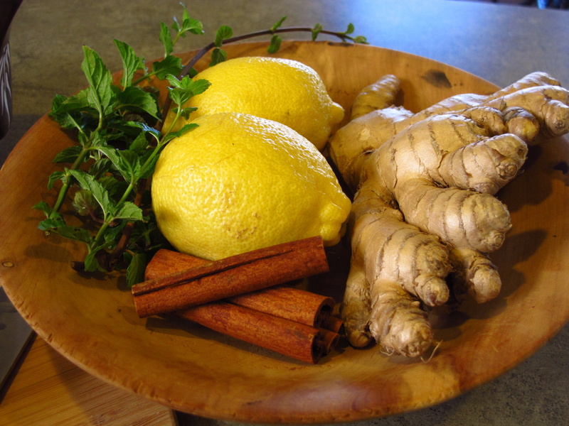 still life, indoors, mint, drink, wellbeing, coriander, brown, food and drink, cutting board, diet, ingredient, wood - material, yellow, root, table, wooden