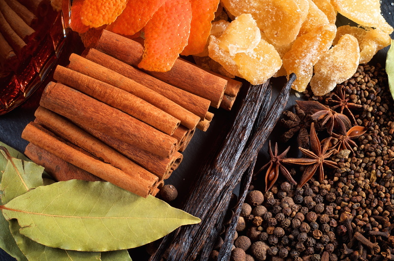 no people, spice, backgrounds, close-up, Bay leaf, leaf, food and drink, nature, directly above, healthy eating, vanilla, ginger, snack, pepper, still life