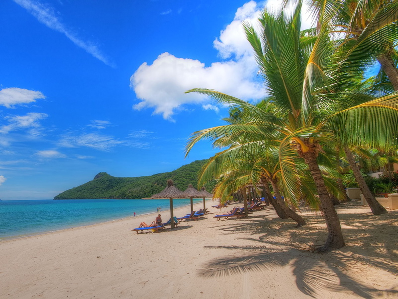 lagoon, tourist Resort, outdoors, day, tropical, seascape, travel Destinations, tropical Climate, asia, tree, blue, tranquil Scene, palm Tree, plant, palm leaf