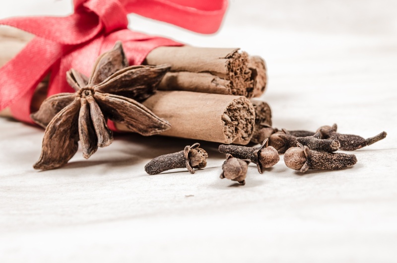 vanilla, indoors, near, rods, spice, background, natural, star Anise, brown, studio shot, wood - Material, aromatic, badian, close-up, decoration, tied up