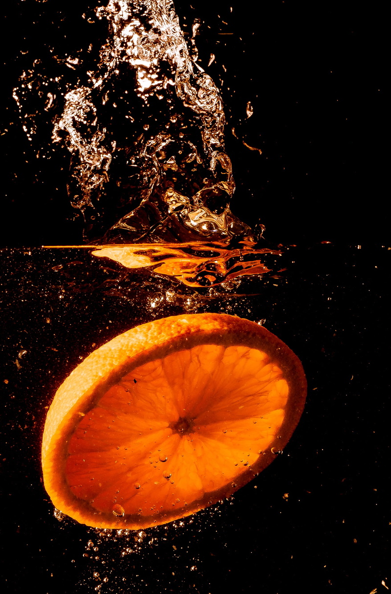 drink, freshness, still life, food and drink, glass, studio shot, citrus fruit, orange - fruit, citrus, no people, 2K, orange color, water, close-up, liquid