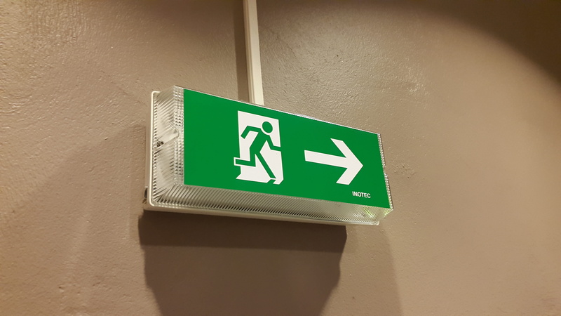 emergency sign, Escape, Rescue, guidance, white, passage, built structure, green, information sign, warning symbol, 4K, arrow symbol, safety, exit sign