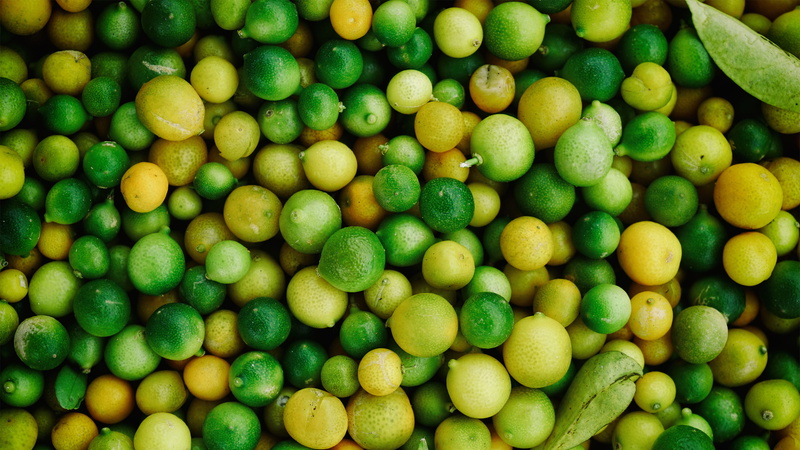 indoors, 2K, still life, large group of objects, wellbeing, healthy eating, yellow, fruit, citrus fruit, high angle view, food, abundance, lime, lemon