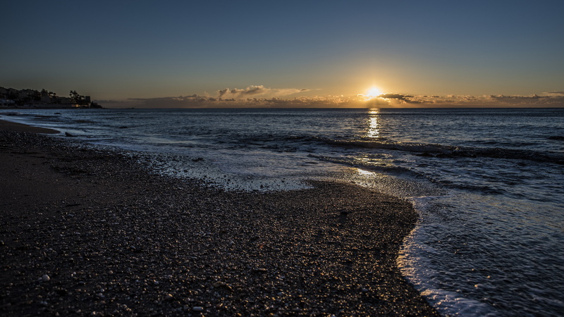 environment, wave, tranquility, calahonda, passion, sky, sea, no people, dusk, landscape, andalusia, costa del sol, travel destinations, mijas, sun, low tide