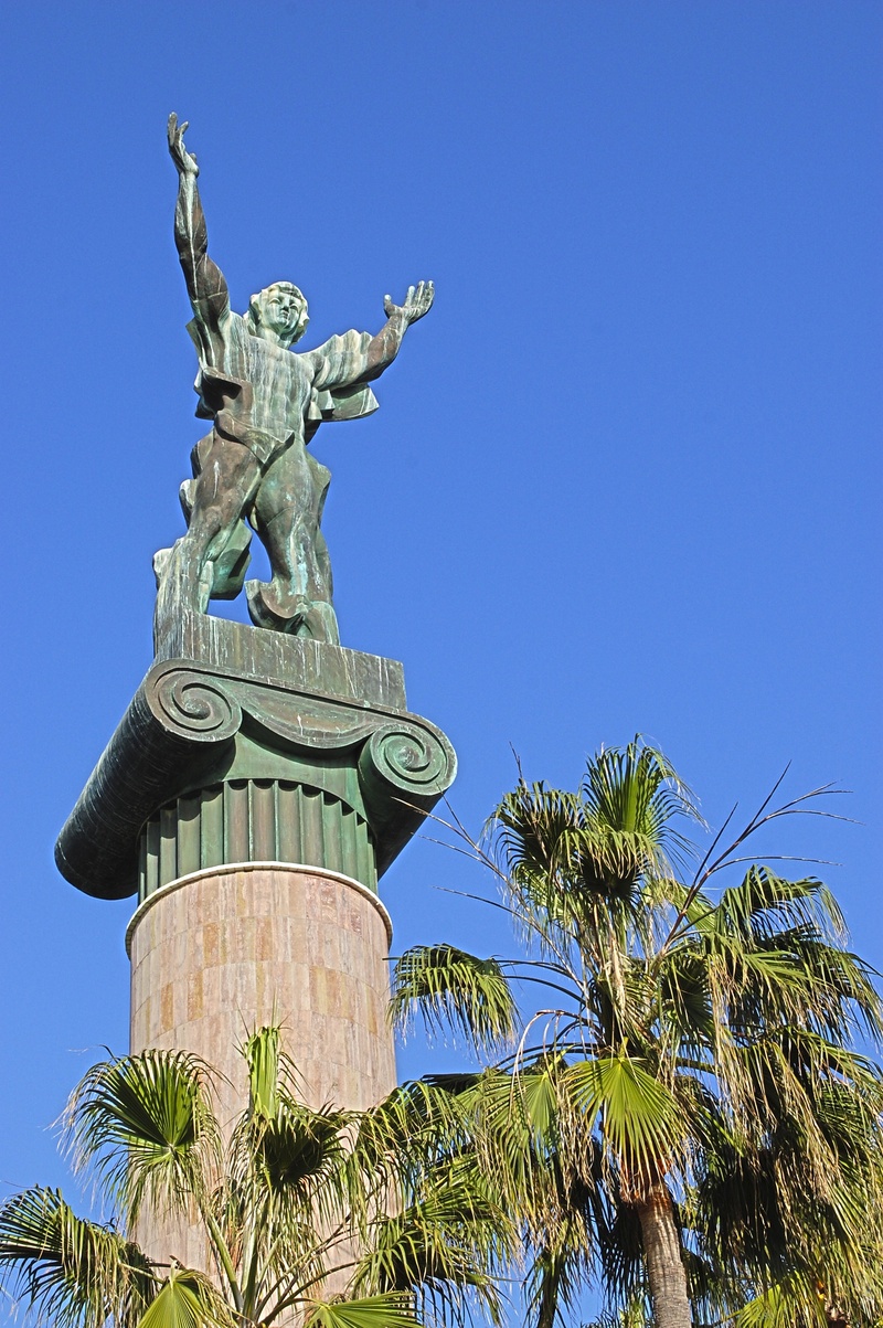 clear sky, representation, day, outdoors, malaga, sunlight, angel, 2K, architecture, marbella, art and craft, travel destinations, spain, travel, statue