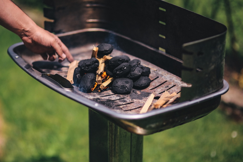 unrecognizable person, chef, grill, smoke - Physical Structure, sausage, flame, burning, coal, Pork, cooking, heat - Temperature, barbecue Grill, fire - Natural Phenomenon