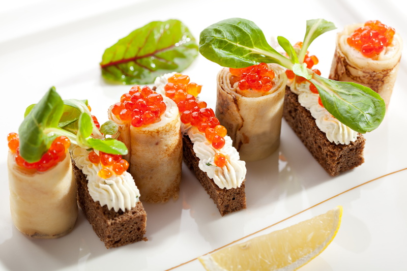 indoors, leaf, oil, high angle view, red caviar, healthy eating, snack, appetizer, plate, wellbeing, table, no people, ready-to-eat, indulgence, sushi