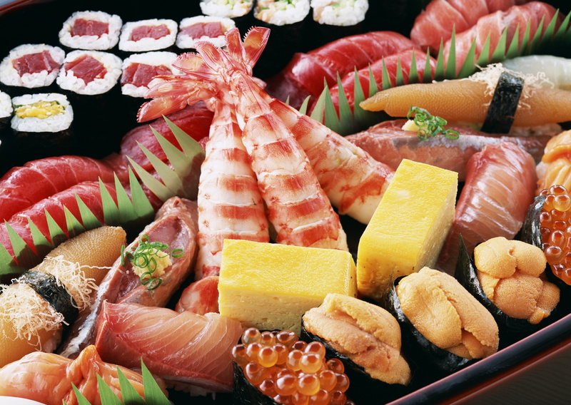salmon, prawn, food, ready-to-eat, fish, appetizer, choice, close-up, red, no people, seafood, cultures, fillet, japan, sushi, meat, sashimi, tuna - seafood