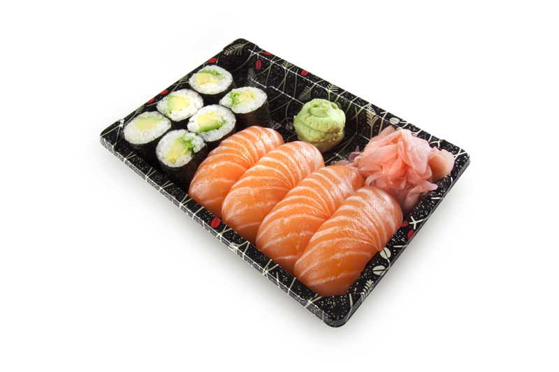 japanese food, no people, healthy eating, maki, studio shot, asian food, vertebrate, soy sauce, wasabi, set, raw, high angle view, still life, nigiri, food