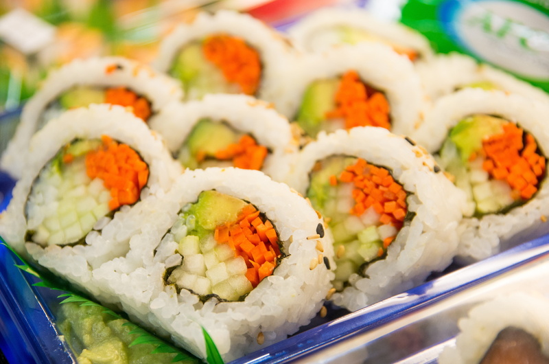 cultures, cuisine, container, yellow, fish, healthy eating, maki Sushi, 4K, lunch, chopsticks, orange, traditional, snack, tasty, food and drink, no people