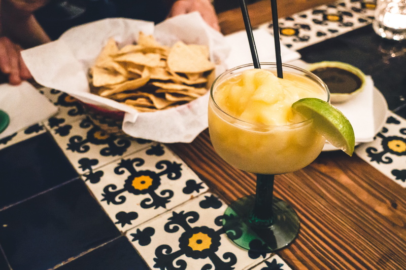 lemon, drink, cocktail, indoors, Mexican, Margarita, table, bar, fruit, high angle view, food And Drink, alcohol, close-up, straw, color Image, refreshment
