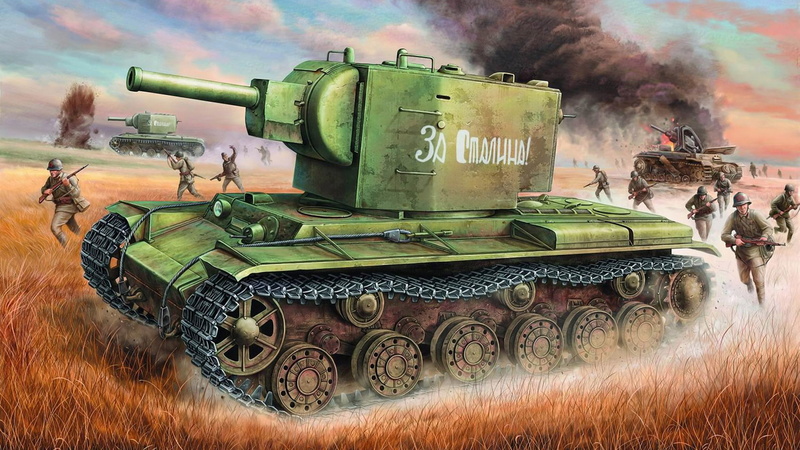 Soviet heavy assault tank, the initial period of the great Patriotic war, Kliment Voroshilov, 1080P, KV-2