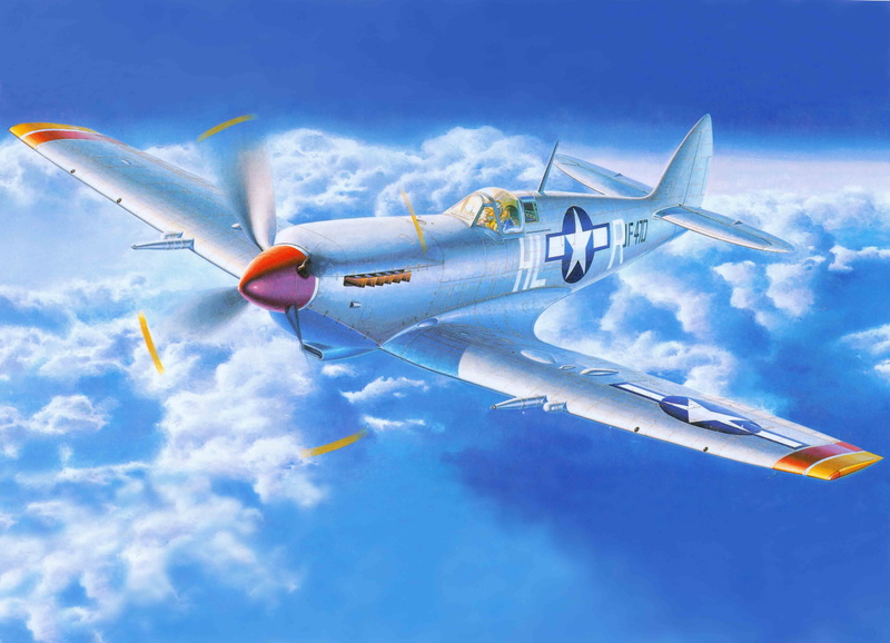 WW2., Supermarine, Spitfire, fighter, 5K, art, MK 8, the plane, English, times